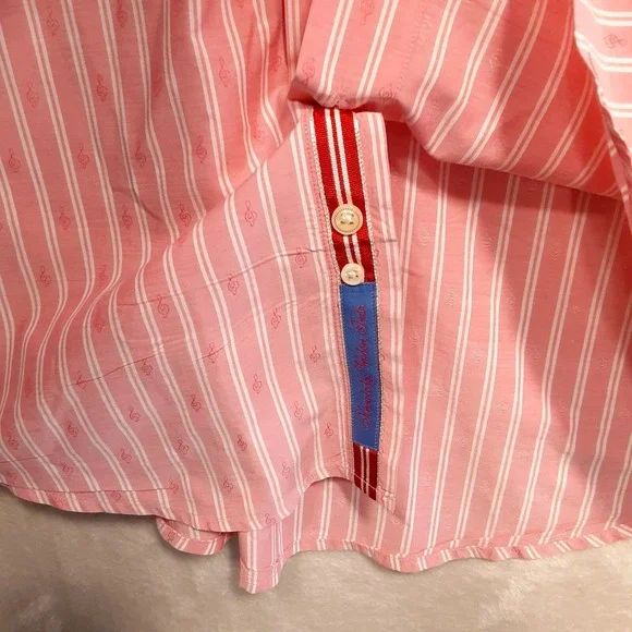 Robert Graham Men's Pink Striped Long Sleeve Button Up Shirt Sz.XL/Musical Note - Picture 3 of 13